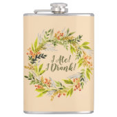 Waterverf, breedte en voettekst heupfles (Voorkant)