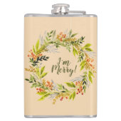 Waterverf, breedte en voettekst heupfles (Achterkant)