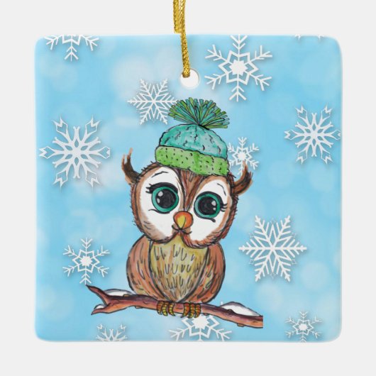 Waterverf breekt met Gepersonaliseerd Bericht op R Keramisch Ornament (Voorkant)