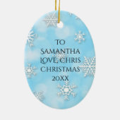 Waterverf breekt met Gepersonaliseerd Bericht op R Keramisch Ornament (Achterkant)