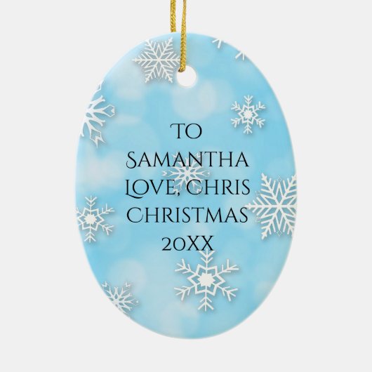 Waterverf breekt met Gepersonaliseerd Bericht op R Keramisch Ornament (Achterkant)