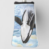 Waterverf Breikende Orca Whale Golfheadcover (Draai 90)