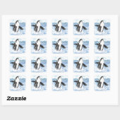 Waterverf Breikende Orca Whale Vierkante Sticker (Vel)