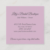 Waterverf Bridal Gown Wedding Boutique Store Vierkante Visitekaartje (Achterkant)