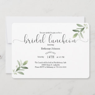 Waterverf Bridal Luncheon Kaart