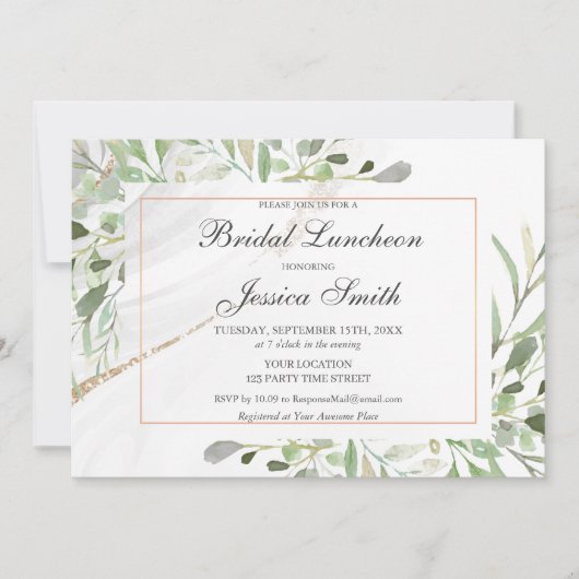 Waterverf Bridal Luncheon Kaart (Voorkant)