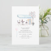 Waterverf Bridal Luncheon uitnodiging (Staand voorkant)