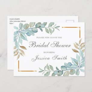 Waterverf Bridal Shower Invitation Briefkaart