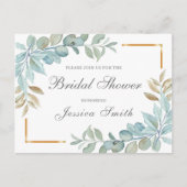 Waterverf Bridal Shower Invitation Briefkaart (Voorkant)