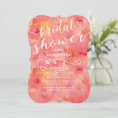  Waterverf Bridal Shower Invitation Kaart (Staand voorkant)