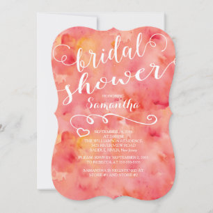  Waterverf Bridal Shower Invitation Kaart