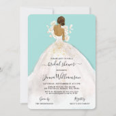 Waterverf Bride in Gown Bridal Shower Invitation Kaart (Voorkant)