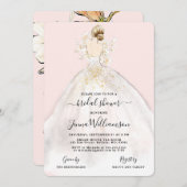 Waterverf Bride in Gown Bridal Shower Invitation Kaart (Voorkant / Achterkant)