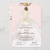 Waterverf Bride in Gown Bridal Shower Invitation Kaart (Voorkant / Achterkant)