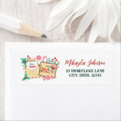 Waterverf Brief aan Santa Retouradres Etiket (Insitu)