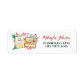 Waterverf Brief aan Santa Retouradres Etiket (Voorkant)