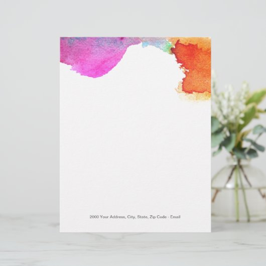 Waterverf Briefhoofd Ontwerp (Staand voorkant)