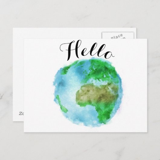  waterverf briefkaart (Voorkant / Achterkant)