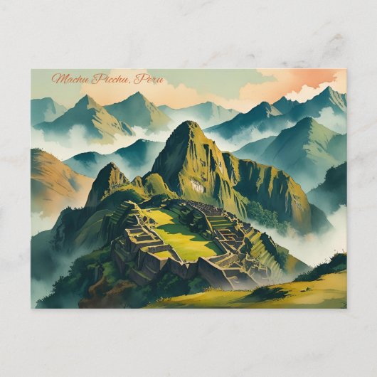 Waterverf Briefkaart - Peru (Voorkant)