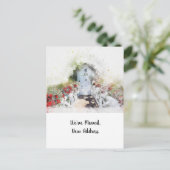 Waterverf Briefkaart voor nieuwe adresaankondiging (Staand voorkant)