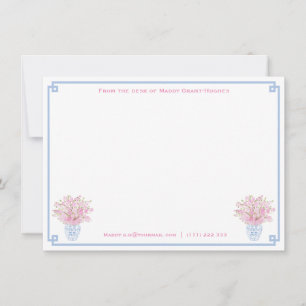 Waterverf briefpapier met naam   van het bureau va notitiekaartje