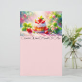 Waterverf Briefpapier Strawberry Shortcake (Staand voorkant)