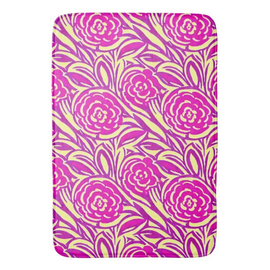 Waterverf Bright Boho Floral Swirl Badmat (Voorkant Verticaal)