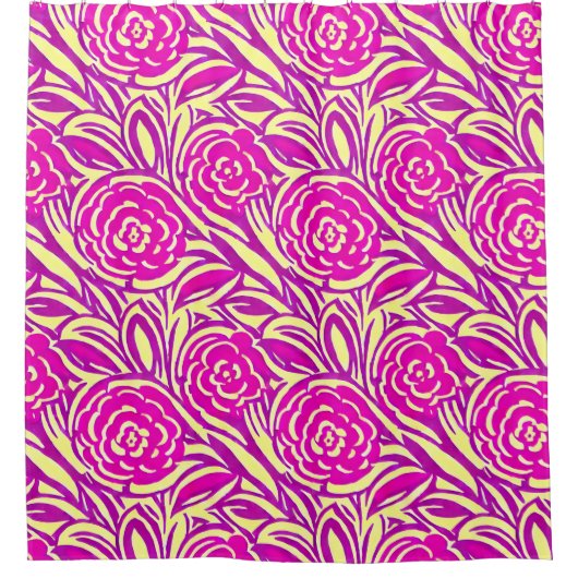 Waterverf Bright Boho Floral Swirl Douchegordijn (Voorkant)