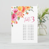 Waterverf Bright Citrus Flower Zitplaatskaart Kaar Kaart (Staand voorkant)