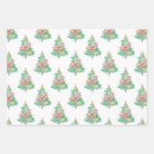 Waterverf Bright Coquette Bows Kerstboom Inpakpapier Vel (Voorkant)