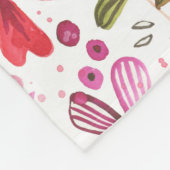Waterverf Bright Floral Boho Fleece Deken (Hoek)