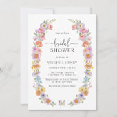 Waterverf Bright Floral Vrijgezellenfeest Kaart (Voorkant)