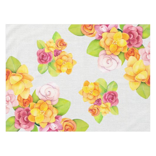 Waterverf  Bright Florals Tafelkleed (Voorkant (Horizontaal))