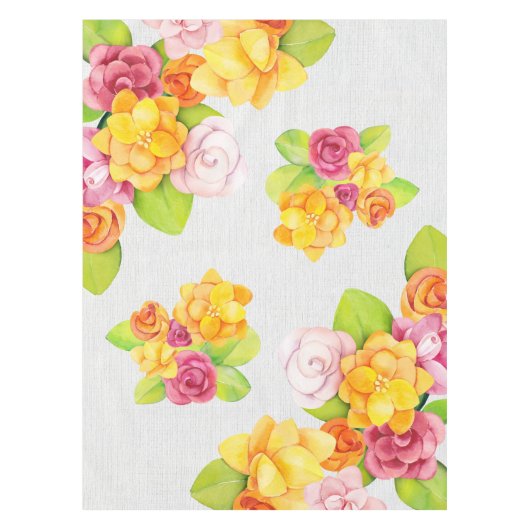 Waterverf  Bright Florals Tafelkleed (Voorkant)