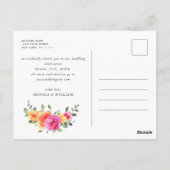 Waterverf Bright Flowers Bruiloft Save the Date Briefkaart (Achterkant)