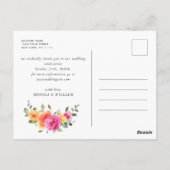 Waterverf Bright Flowers Bruiloft Save the Date Briefkaart (Achterkant)
