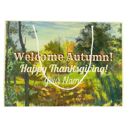 Waterverf Bright herfst Groot Cadeauzakje (Achterkant)