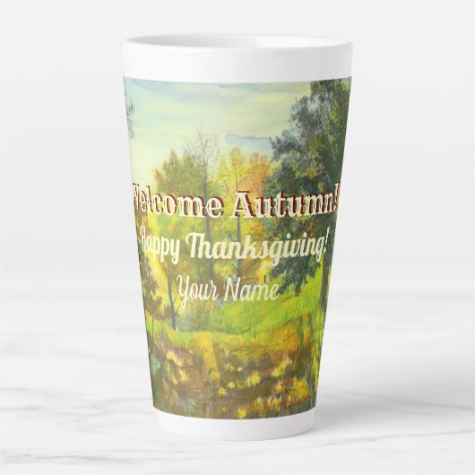 Waterverf Bright herfst Latte Mok (Voorkant)