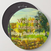 Waterverf Bright herfst Ronde Button 6,0 Cm (Voorkant /achterkant)