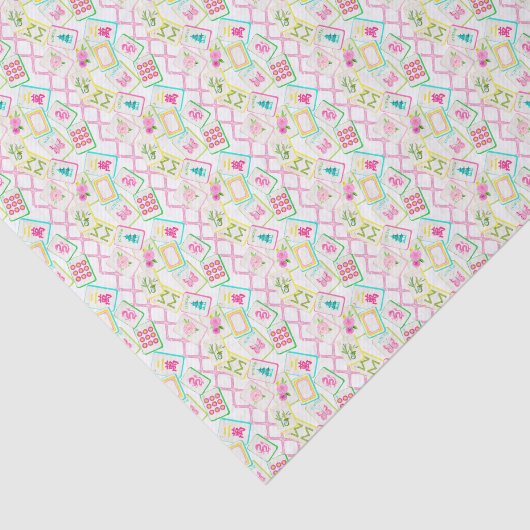 Waterverf Bright Mahjong Tegels Bamboe Tissuepapier (Detail)