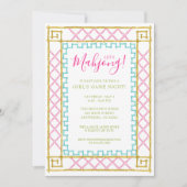 Waterverf Bright Mahjong Tegels & Bamboo Party Kaart (Voorkant)