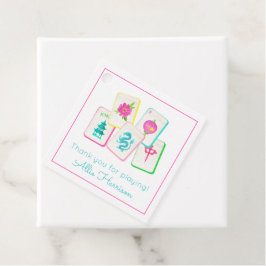 Waterverf Bright Mahjong Tegels Bedankjes Labels