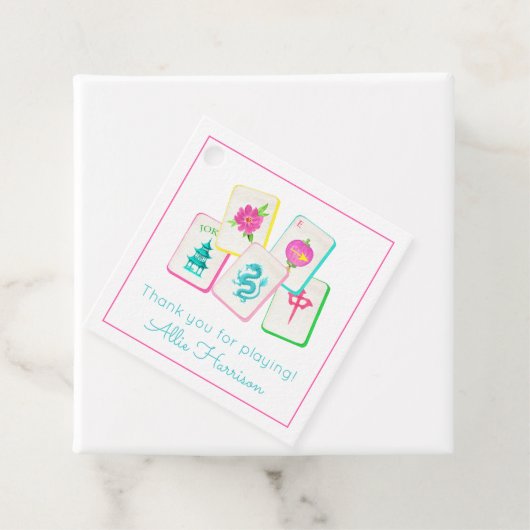 Waterverf Bright Mahjong Tegels Bedankjes Labels (In situ)