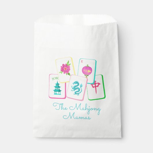 Waterverf Bright Mahjong Tegels Bedankzakje (Voorkant)