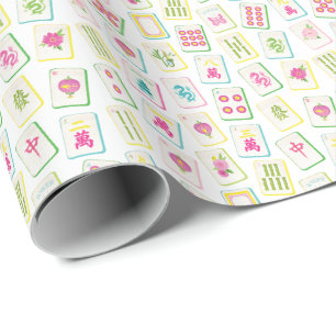 Waterverf Bright Mahjong Tegels Cadeaupapier
