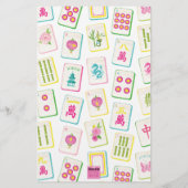Waterverf Bright Mahjong Tegels gepersonaliseerd Briefpapier (Achterkant)