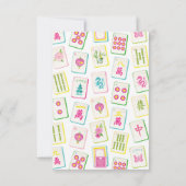 Waterverf Bright Mahjong Tegels gepersonaliseerd Notitiekaartje (Achterkant)