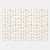 Waterverf Bright Mahjong Tegels Inpakpapier Vel (Voorkant 3)
