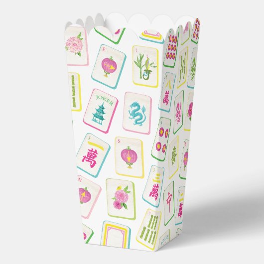 Waterverf Bright Mahjong Tegels Monogram Bedankdoosjes (Achterkant)