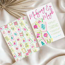 Waterverf Bright Mahjong Tegels Party